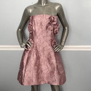 Muse by Marchesa Petal Floral Symphony Jacquard Sleeveless A-Line Mini Dress Nwt